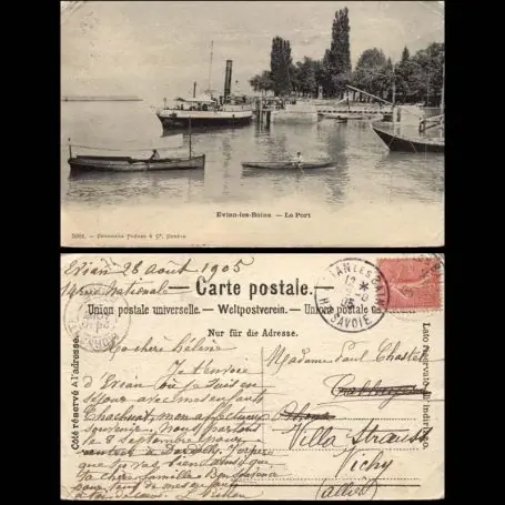 Promotion Saisonnière Carte postale 74 - Evians les bains - Le port - Bateaux