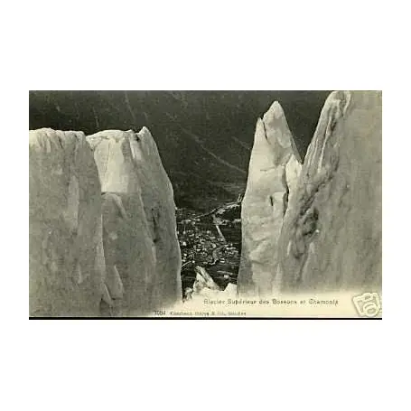 Carte postale 74 - GLACIER SUPERIEUR DES BOSSONS ET CHAMONIX Prix Réduit