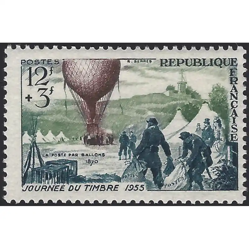 Populaire Ballon monté timbre de France N°1018c papier carton neuf**.