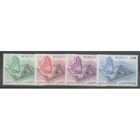 Prix Cassé Monaco - 1987 - No 1585/1588 - Papillons
