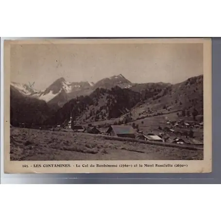 Carte postale 74 - Les Contamines - le Col du bonhomme 2340m et le Mont Roselette 2690m - V Expédition Rapide