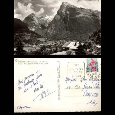 Carte postale 74 - Samoens - Vue panoramique et le Criou Dernier Modèle