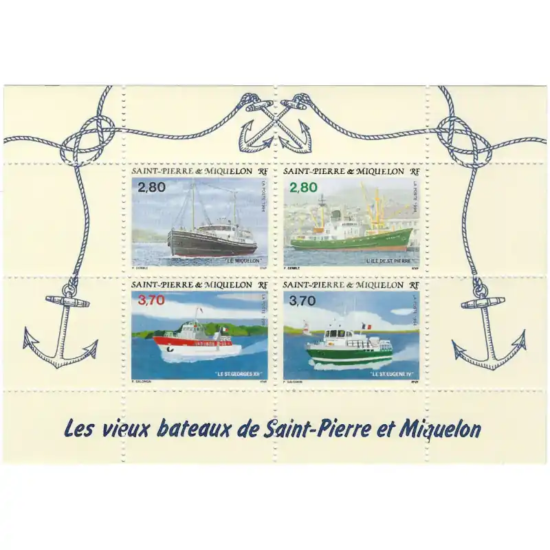 Promotion Bloc-feuillet de timbres Saint Pierre et Miquelon N°4 - Les vieux bateaux.