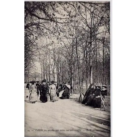 Authentique Carte postale 75 - Allee au Bois de Boulogne