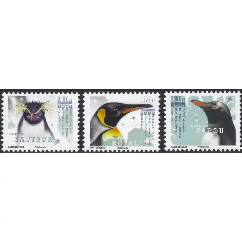 Authentique Oiseaux et manchots timbres de T.A.A.F. N°904-906 série neuf**.
