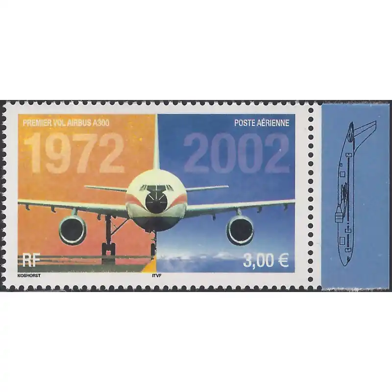 Nouvelle Collection Timbre poste aérienne N°65a Airbus A300 neuf**.