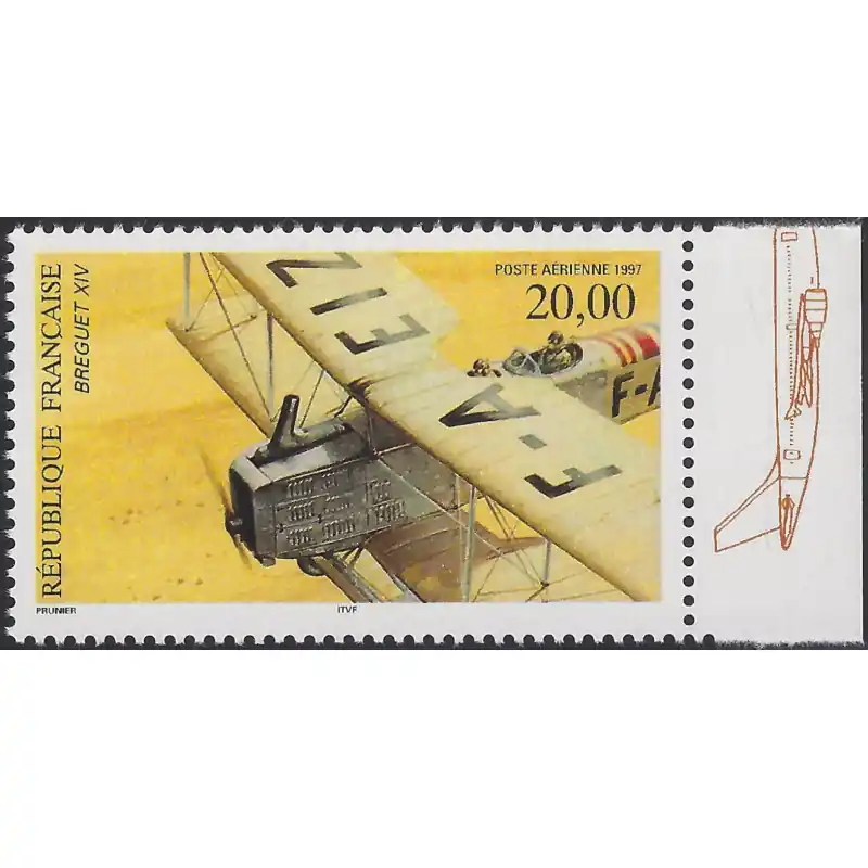Timbre poste aérienne N°61a Breguet XIV neuf**. Populaire