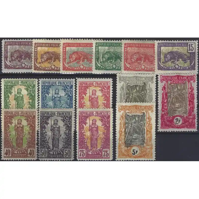 Prix Réduit Congo français timbres N°27-41 série neuf*.
