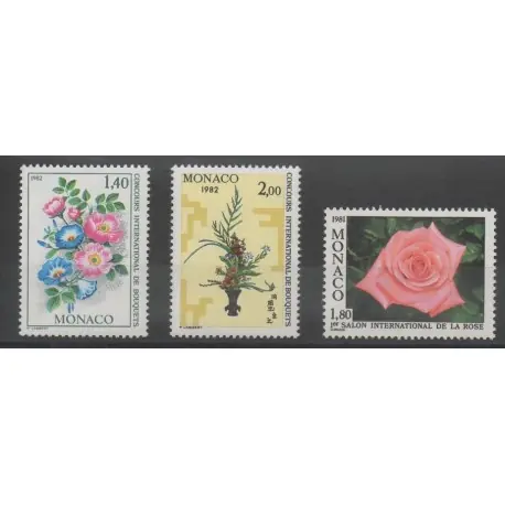 Monaco - 1981 - No 1295/1297 - fleurs Satisfait Ou Remboursé