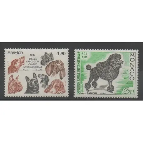 Monaco - 1987 - No 1575/1576 - Chiens Garantie Incluse