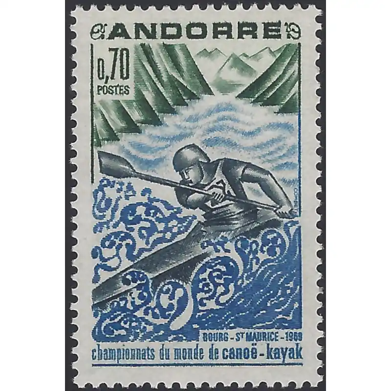 Andorre Français Championnat de Canoë-kayak timbre N°196 neuf**. Original