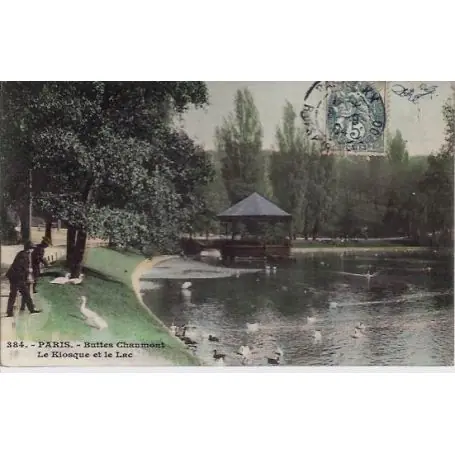 Remise Carte postale 75 - Buttes Chaumont - Le Kiosque et le Lac