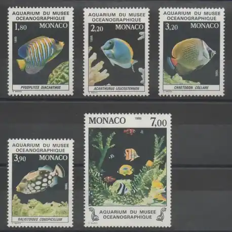 Monaco - 1985 - No 1483/1487 - Poissons Pas Cher