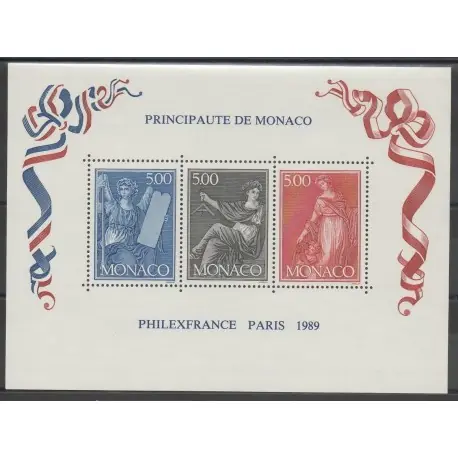 Monaco - Blocs et feuillets - 1989 - No BF 47 - Exposition Prix Réduit