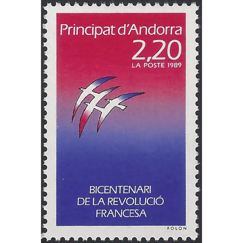 Paiement Sécurisé Andorre Français Bicentenaire de la Révolution Française timbre N°376 neuf**.