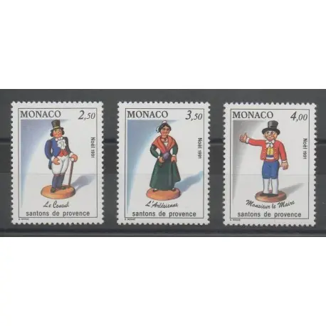 Monaco - 1991 - No 1794/1796 - Noël Tendance