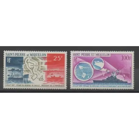 Promotion Saint-Pierre et Miquelon - 1967 - No PA38/PA39 - de Gaulle