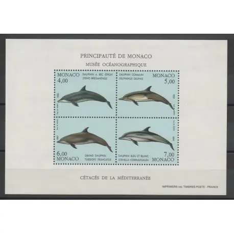 Monaco - Blocs et feuillets - 1992 - No BF 56 - Vie marine Fait Main