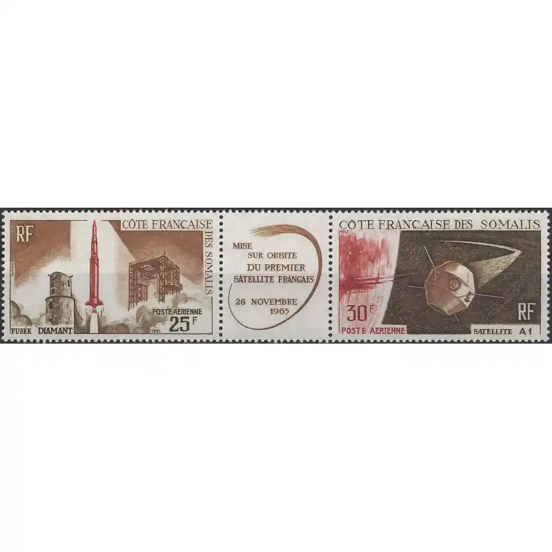 Acheter Direct Fusée Diamant - Satellite A1 timbres poste aérienne de Somalis N°46A neuf**.
