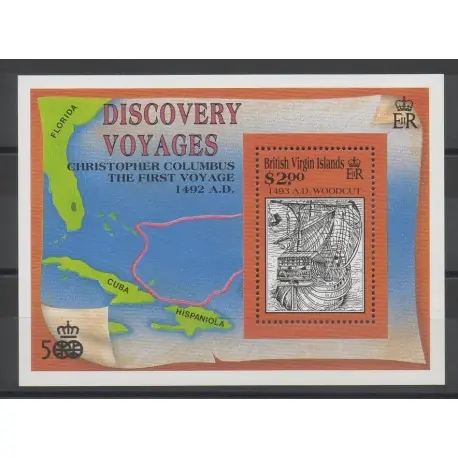 Petit Prix Vierges (Iles) - 1991 - No BF 68 - Christophe Colomb
