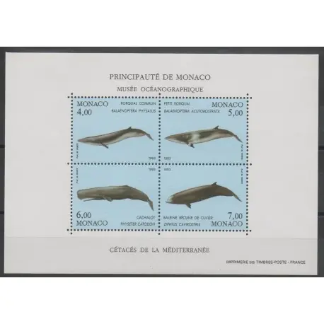 Original Monaco - Blocs et feuillets - 1993 - No BF 59 - Vie marine - Sea life