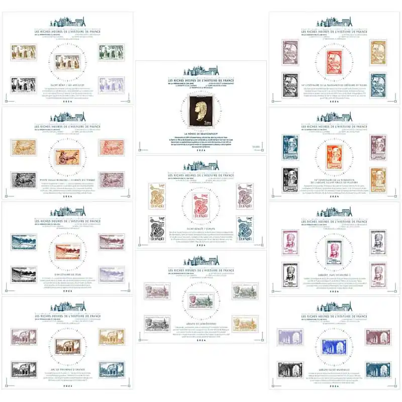 Blocs spéciaux Les Riches Heures de l'Histoire de France 2024. Prix Promo