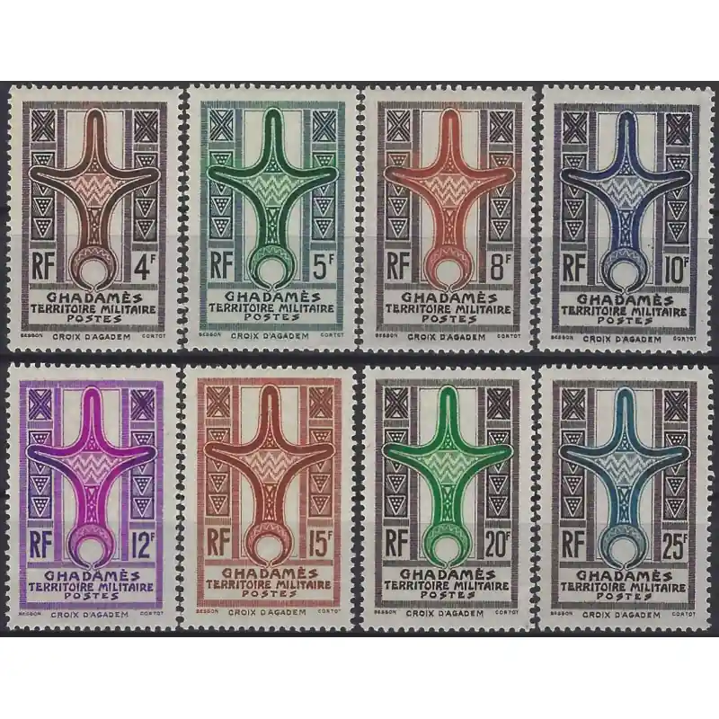 Affaire À Saisir Ghadamès Croix d'Agadès timbres N°1-8 série neuf**.