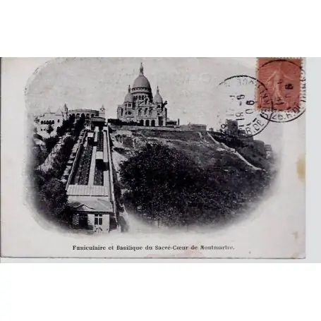 Carte postale 75 - Funiculaire, Basilique .. En Vogue