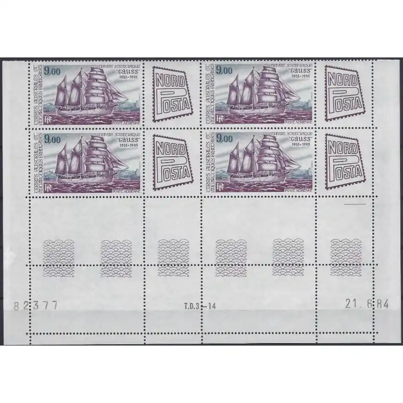 Nordposta timbre poste aérienne de T.A.A.F. N°85 bloc coin daté neuf**. Nouvel Arrivage