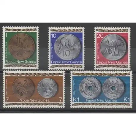 Papouasie-Nouvelle-Guinée - 1975 - No 282/286 - Monnaies, billets ou médailles Dernière Chance