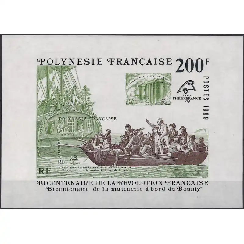 PhilexFrance 89 bloc-feuillet de timbres Polynésie Française N°15 neuf**. Offre Limitée