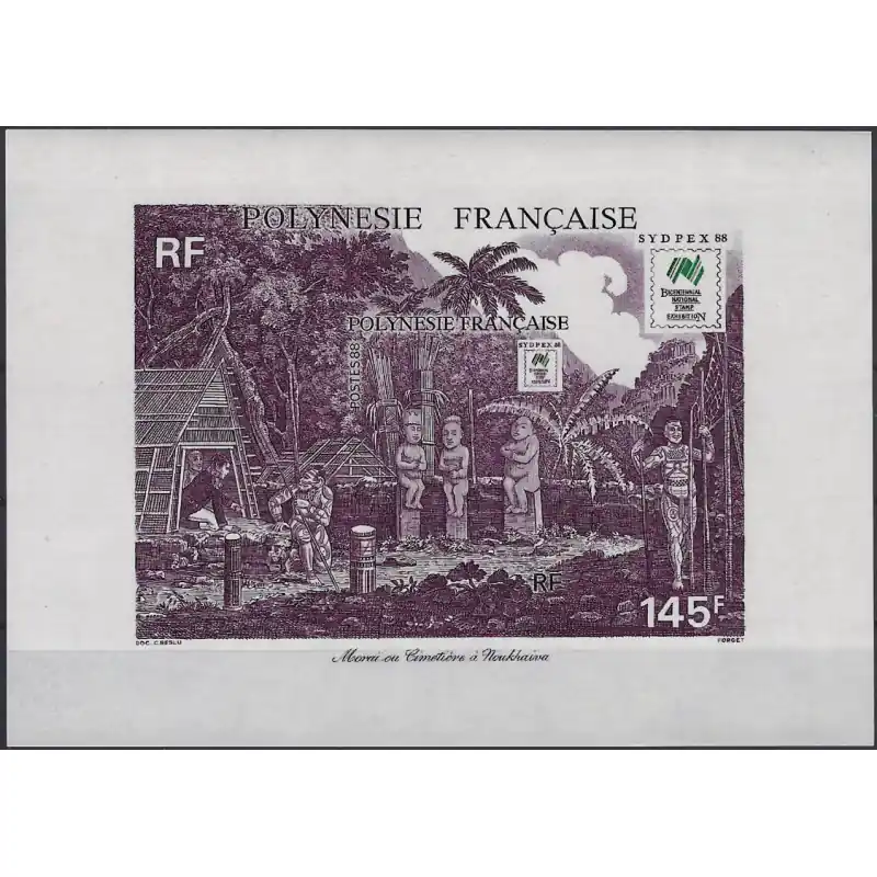 Quantité Limitée Sydpex 88 bloc-feuillet de timbres Polynésie Française N°14 neuf**.