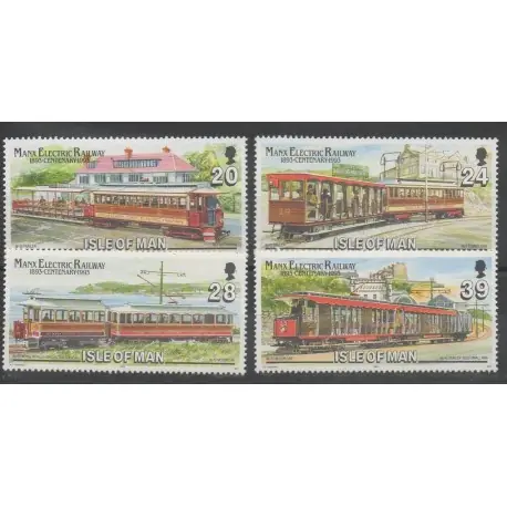 Marque Man (Ile de) - 1993 - No 578/581 - Trains