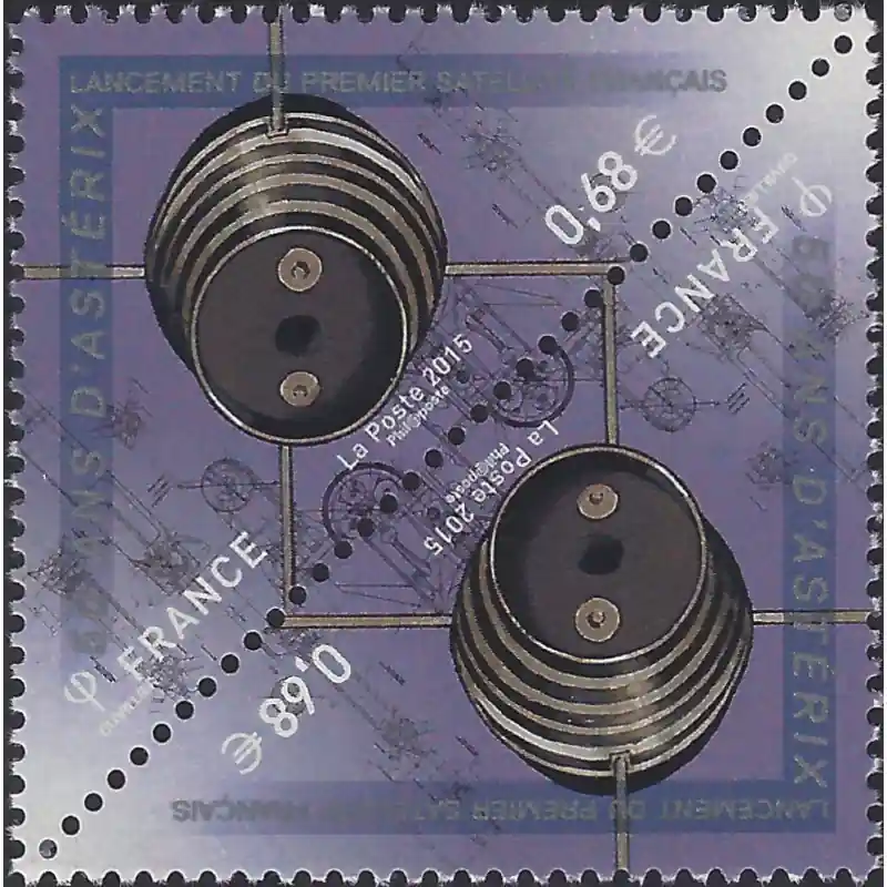 Top Qualité Satellite Astérix timbre de France N°P5013a paire tête-bêche neuf**.