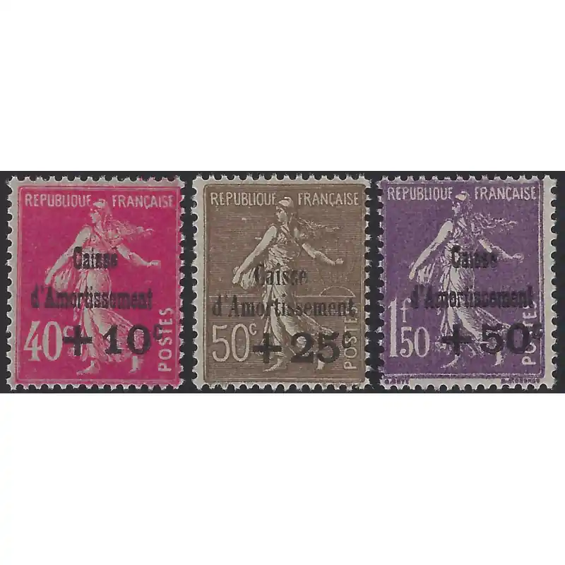 Caisse d'Amortissement timbres de France N°266-268 série neuf**. Soldes