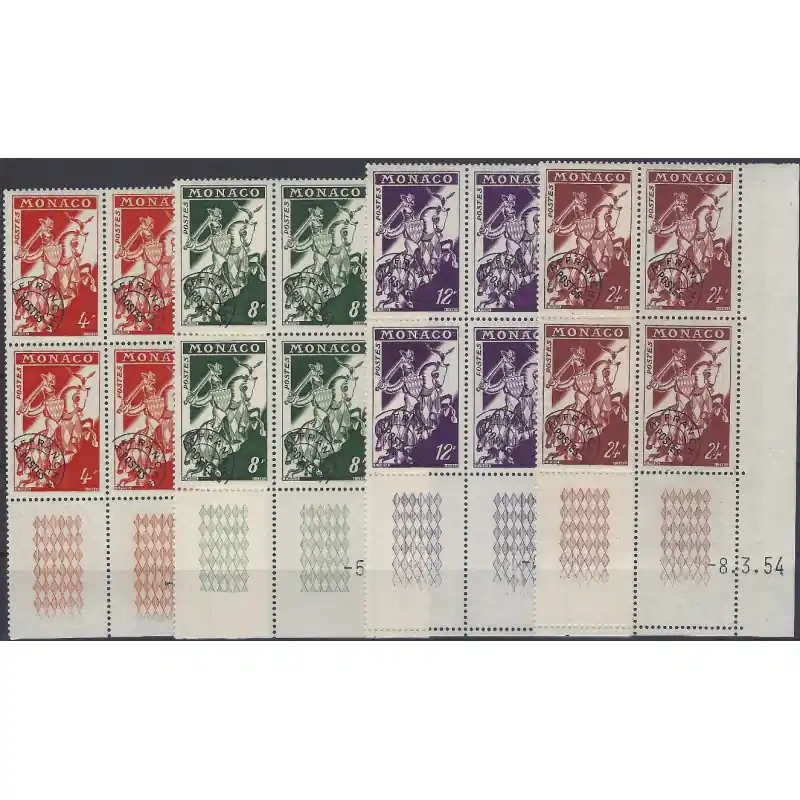 Monaco timbres préoblitérés N°11-14 en blocs coin daté neuf**. Artisanat