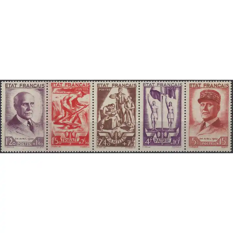 Bande T.F.P. de 5 timbres N°580A neuf**. Acheter Direct