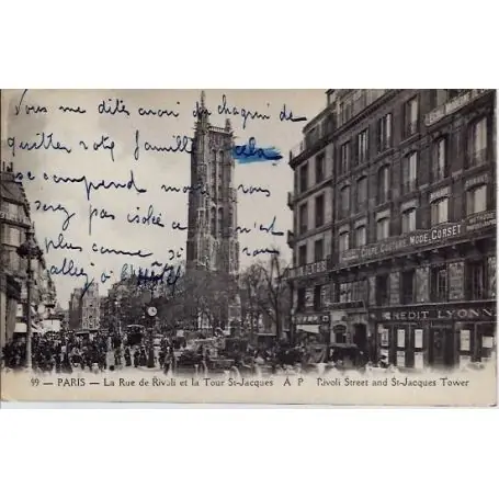 Carte postale 75 - La Rue Rivoli - La Tour St-Jacques Offre Limitée