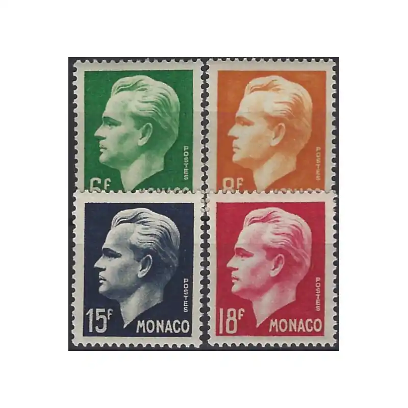 Monaco Prince Rainier III timbres N°365-368 série neuf**. Dernier Modèle