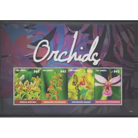 Marque Gambie - 2015 - No 5515/5518 - orchidées