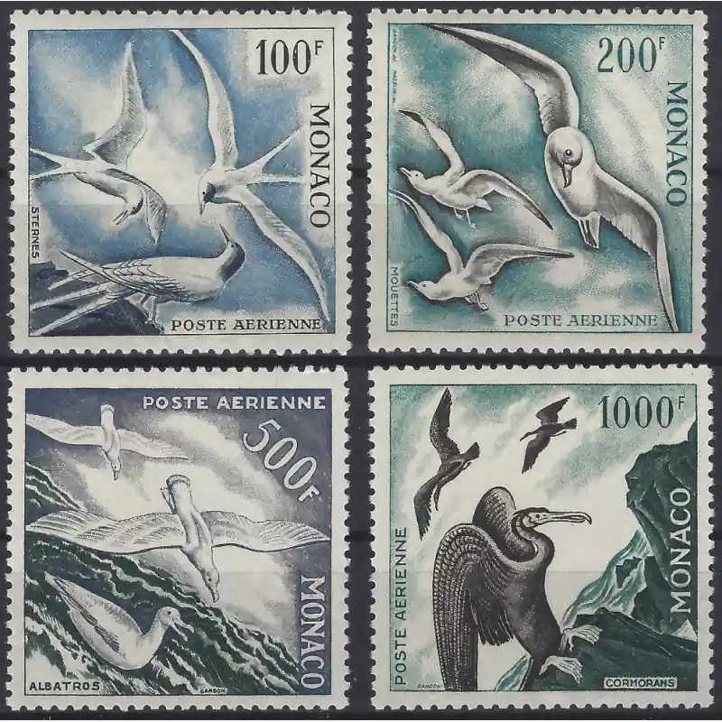 Monaco Oiseaux de mer timbres poste aérienne N°55-58 série neuf**. Acheter En Ligne