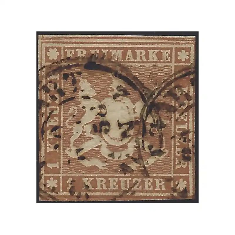 Allemagne Wurtemberg timbre N°6 oblitéré. En Vogue