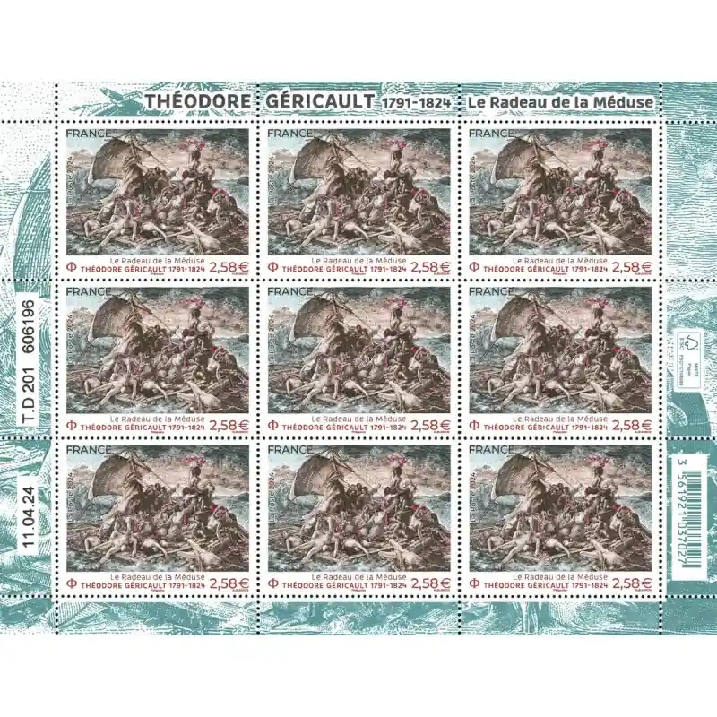 Populaire Timbre Théodore Géricault en feuillet de France N°F143 neuf**.