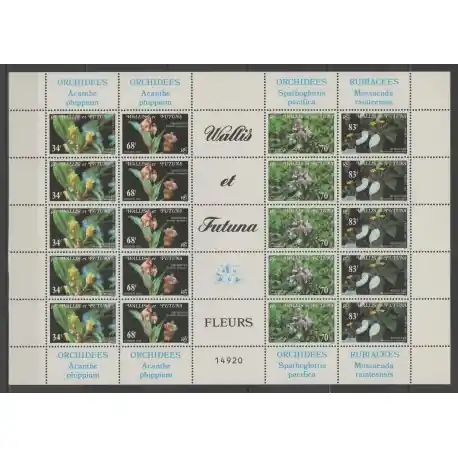 Wallis et Futuna - 1982 - No 286/289 feuille - orchidées Offre Limitée