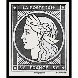 Timbre de collection France - 5361E Ceres 5€ Noir ND issu du Bloc "Ceres 1849 - 2019 Emission spciale" En Vogue