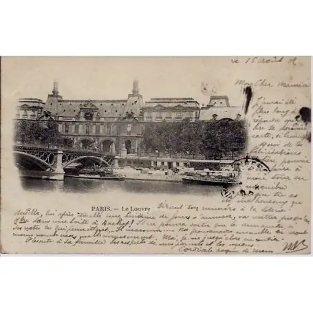 Carte postale 75 - Le Louvre - Dos non divise Retour Gratuit