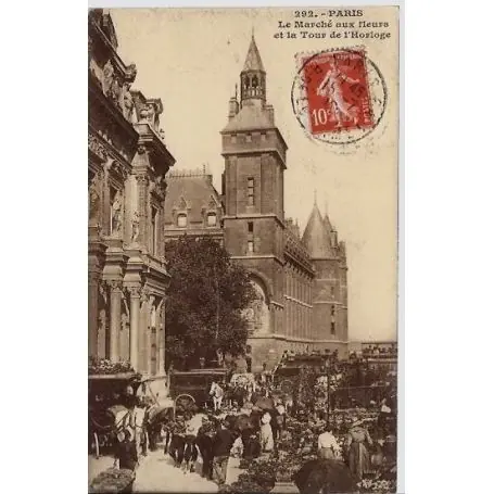 Gros Lot Carte postale 75 - Le Marche aux Fleurs - Tour de l'Horloge