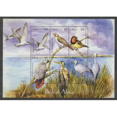Original Liberia - 2001 - No 3443/3448 - oiseaux