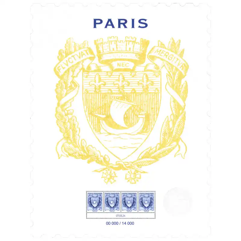 Offre Limitée Affiche Armoiries de la ville de Paris N°5790A.