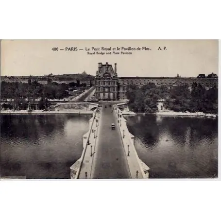 Carte postale 75 - Le pont Royal et le pavillon de Flore Authentique
